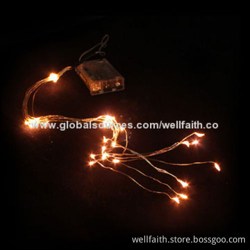 Mini battery powered desktop cooper wire string lights